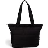Reebok Womens Puffer Tote Bag with Zipper, Lightweight Travel Carry On | Roomy Quilted Design, Multi-Pocket Organization Fits Laptop &amp; Gym Gear, Soft-Touch Finish, Office to Weekend Style