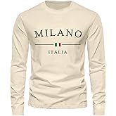 SOLY HUX Men's Casual Graphic Tees Letter Print T Shirt Long Sleeve Crewneck Casual Tops