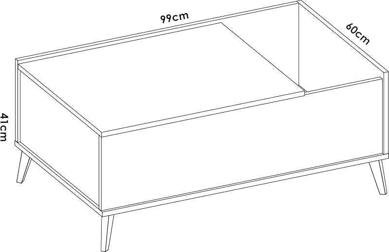 Mesa de centro Ness - Ness LIFT TOP - Branca - 41 x 99 x 60 CM