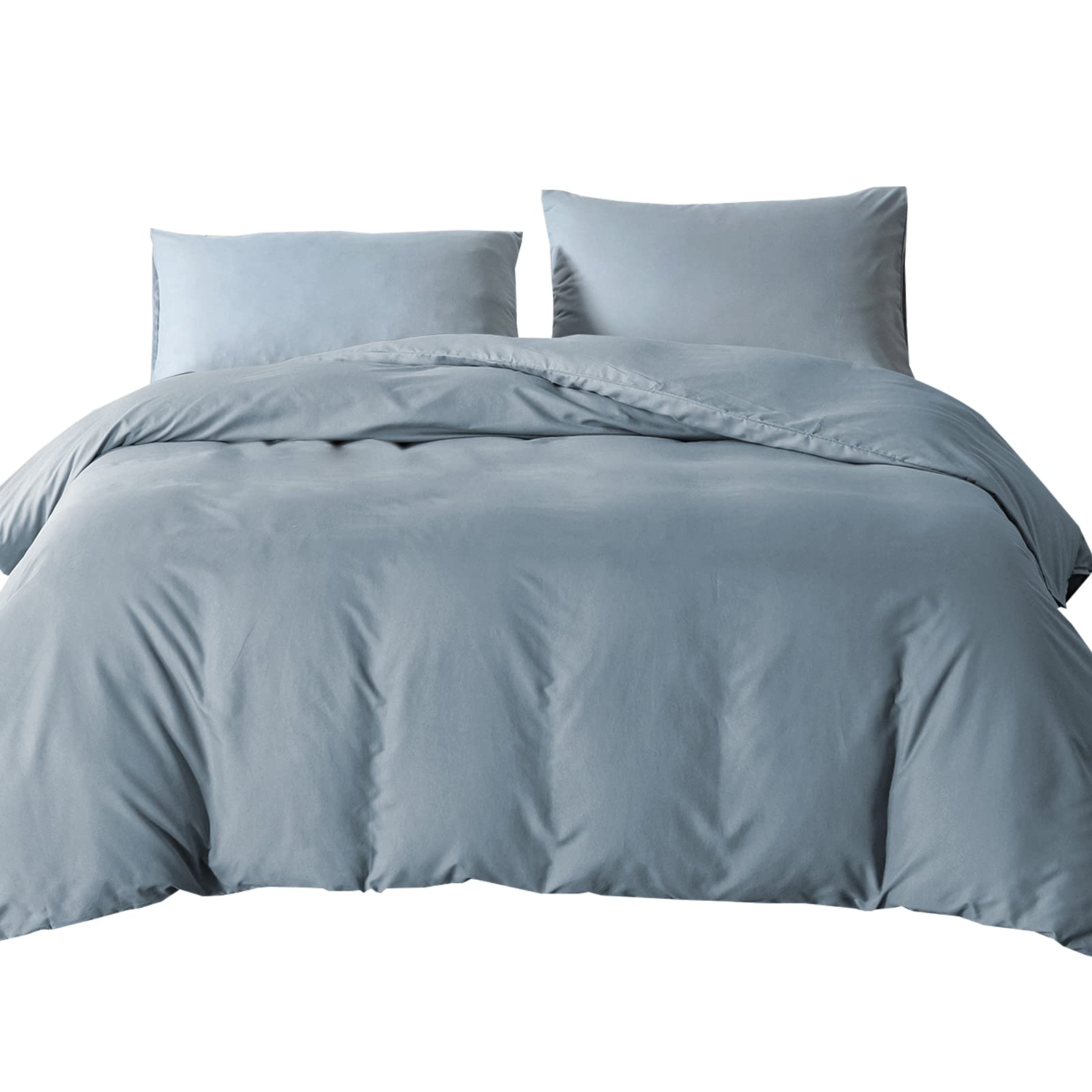 Good Nite Double Duvet Bedding Cover Set Duvet Cover with 2pcs Pillowcases Soft Microfibre Polyester Duvet Cover Sets, Blue Gray — image 1