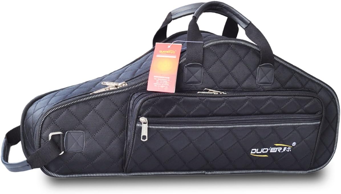 Lightweight Alto Saxophone Case Backpack Nylon Covers Leather Handle Black