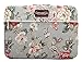 Canvaslove Rose Pattern Canvas Laptop Sleeve Case Bag with Pocket for MacBook Pro 14 inch and 14 inch Laptop