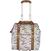Lily Bloom Designer Under the Seat Tote Cabin Luggage Collection - 15 Inch Patterned Carry on Bag For Women - Lightweight Suitcase with 2 Rolling Wheels (Totally Paw Some)