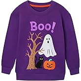 HILEELANG Young Girl Sweatshirts Halloween Christmas Cotton Crewneck Long Sleeve Pullover Tops