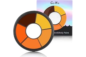Go Ho 6 Colors Orange Face Body Paint,Cream Washable Formula Face Painting for Halloween Cosplay,Body Paint SFX Makeup Palette,Professional Face Paint White Orange Yellow Makeup