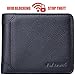 FlyHawk Genuine Leather RFID Blocking Wallets Mens thin Wallet