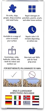 HIMG Black Granite Repair Kit for Worktops - 12mm Damages or Less view 4
