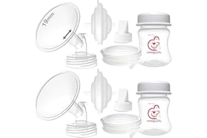 Nenesupply 19mm Flange Pump Parts Compatible w Spectra S2 S1 Breast Pumps Replacement Kit for Spectra Pump Parts 19mm S2 Parts S2 Accessories Inc Flange Duckbill Valve Backflow Protector Bottles
