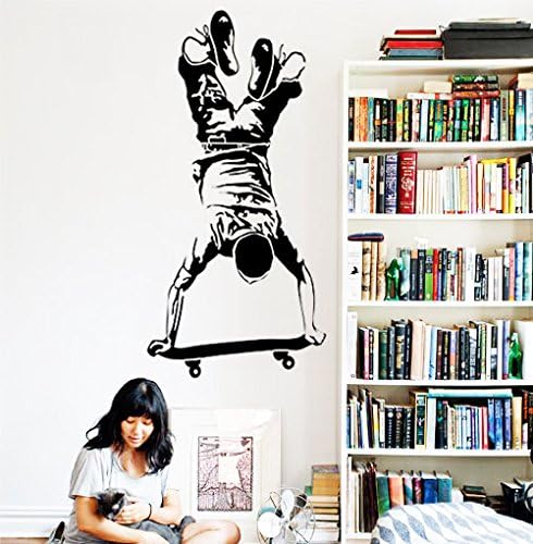 Homefulcomely PVC Wall Stickers Abstract skateboarding green living room bedroom children's room home decor can be removedWallpaper125 cm x 60 cm