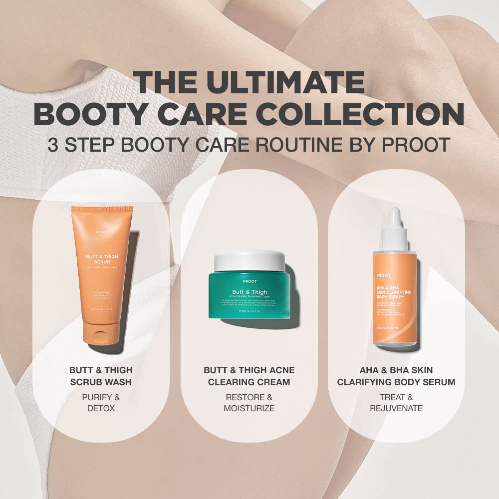 Butt Acne & Ingrown Hair Treatment Serum | AHA & BHA Butt Acne and Ingrown Hair Treatment For Bikini Area | Get rid of Butt Acne, Ingrown Hair, Back Acne, Strawberry Legs, KP and Razor Bump | After Waxing Skin Care | Glycolic and Salicylic Acid Body Serum For Ingrown Hair, Butt and Back Acne Treatment Strawberry Legs | Ingrown Hair Cyst Treatment Formula for All Skin Type | Formulated with Centell