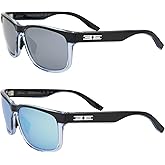 Epoch Eyewear Delta Sunglasses 2 Pair Crystal Blue Black Frame Smoke Lens Blue Mirror Lens