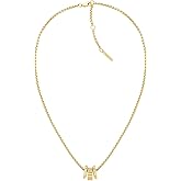Calvin Klein Women's Stainless Steel and Crystal Pendant Necklace: Subtle and Charming with Repetitious Crystal Pattern