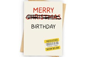 WOWBEFUN Funny December Birthday Gifts, Happy Birthday Card for Men, Women, Husband, Wife, Mom, Dad, Grandma, Friends, Family, Anyone, Unique Birthday Decoration
