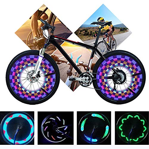 Yunjiadodo 2 Pcs Bike wheel light Easy Installing Wheel Spoke Lights for Safety and Fun,14LED 30 Pattern, Waterproof, for Adults and Children Bike