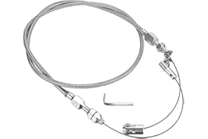 Sandfren Car Braided Throttle Cable Kit, Adjustable Stainless Steel Vehicle Fuel Line Gas Accelerator Cable, Automotive Throttle Lines Replacement Set, Universal for SUV RV Truck