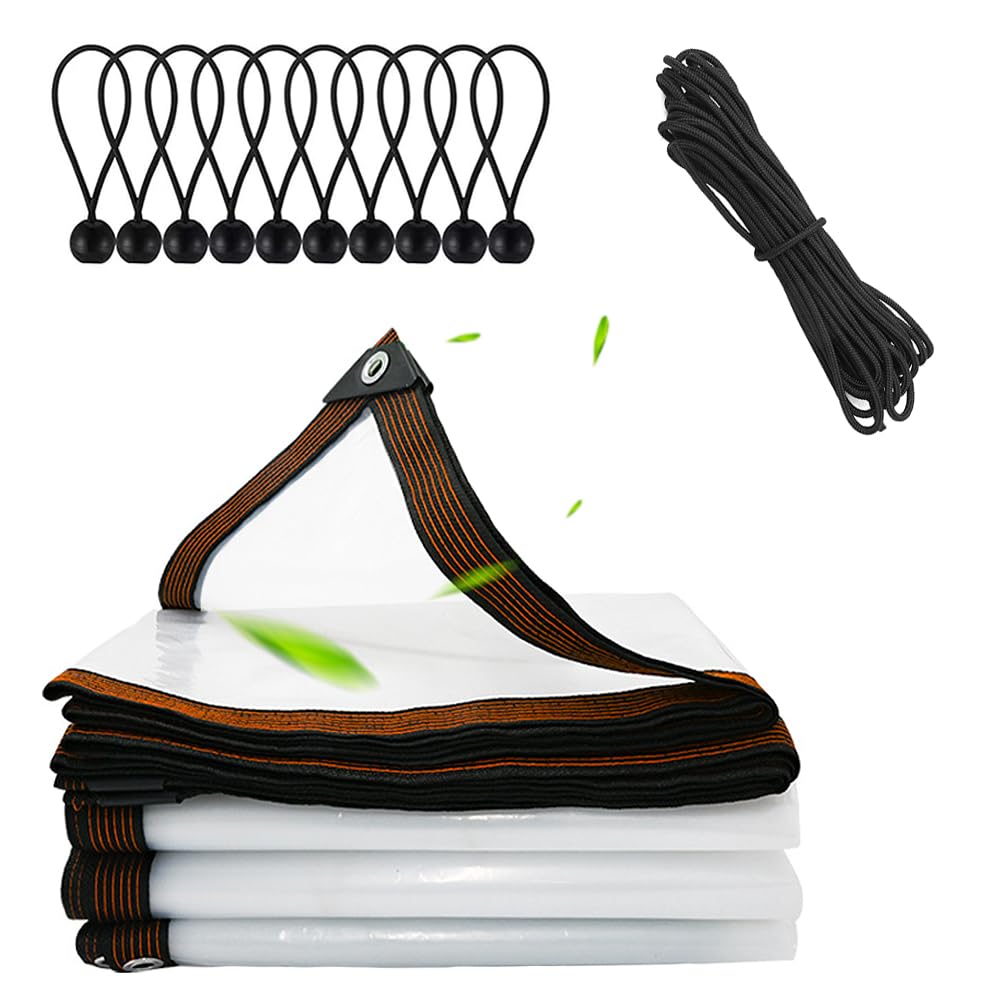 Jiahuade Tarpaulin Waterproof Transparent,Waterproof Transparent PVC with Eyelets,Transparent Eyelets,Durable Canopies,Waterproof Film Garden