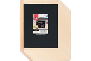 Double-Sided Chalkboard Set of 6, 8 ½” x 10 ½” with Decorative Wood Surface Frame, Chalkboard Sign Perfect for Arts & Crafts,