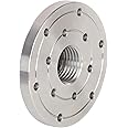 VINWOX 4" Wood Lathe Steel Faceplate, 1-1/4”x8TPI Spindle Thread Woodworking Machine Chuck Face Plate