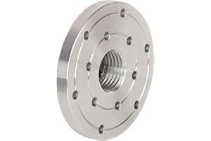 VINWOX 4" Wood Lathe Steel Faceplate, 1-1/4”x8TPI Spindle Thread Woodworking Machine Chuck Face Plate