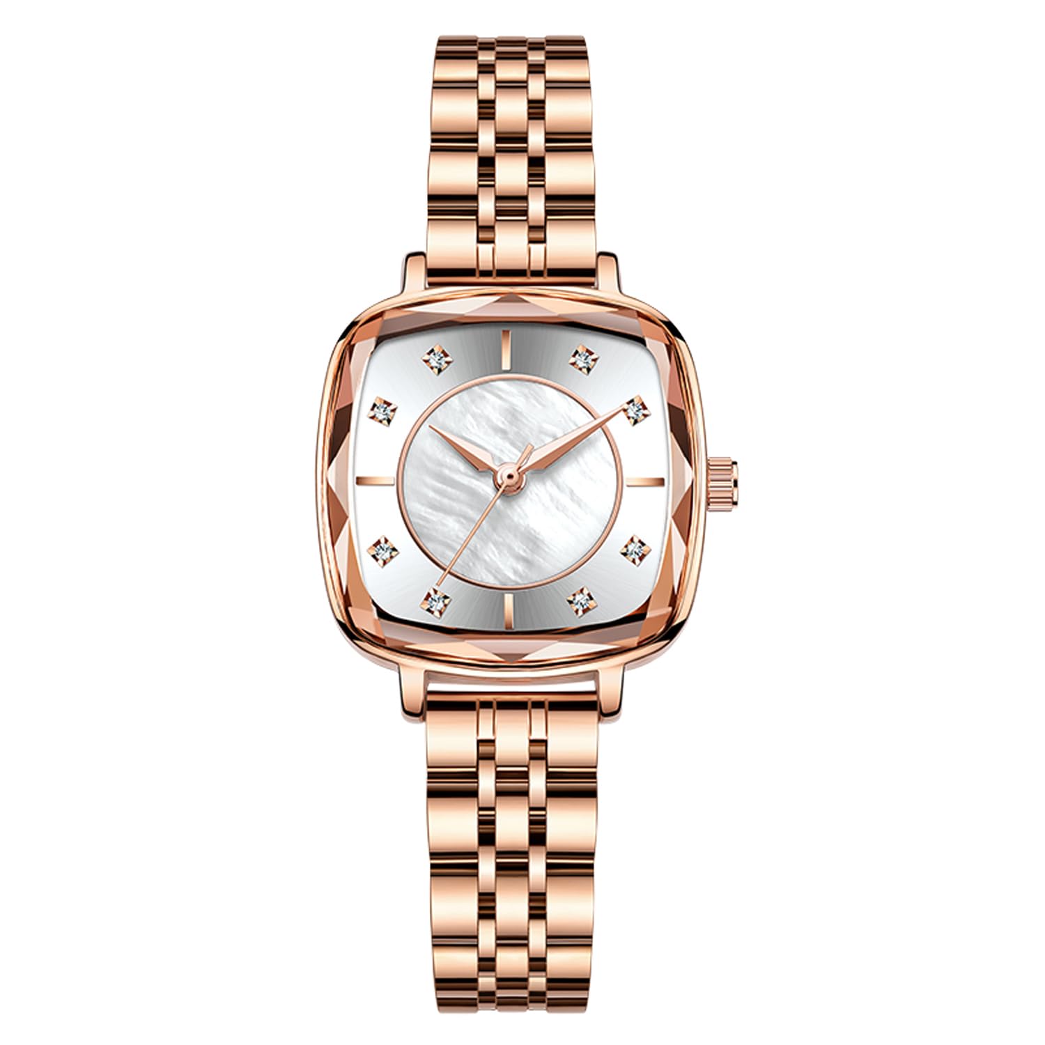 RORIOS Women Watches Analogue Quartz Watch Shining Starry Simulated Diamond Dial Stainless Steel Band Ladies Wristwatches