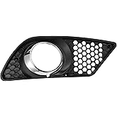 HEROFFIX 1 Pc Fog Light Grill for Mercedes-Benz C300 2008-2012 Front Right Front Lower Bumper Fog Light Cover Inserts No.2048850353 Black Silver Tone ABS