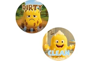 Dirty Clean Dishwasher Magnet, 8.9cm/3.5in Double Sided Reversible Funny Cute Dishwasher Sign with Strong Magnet Accessories 