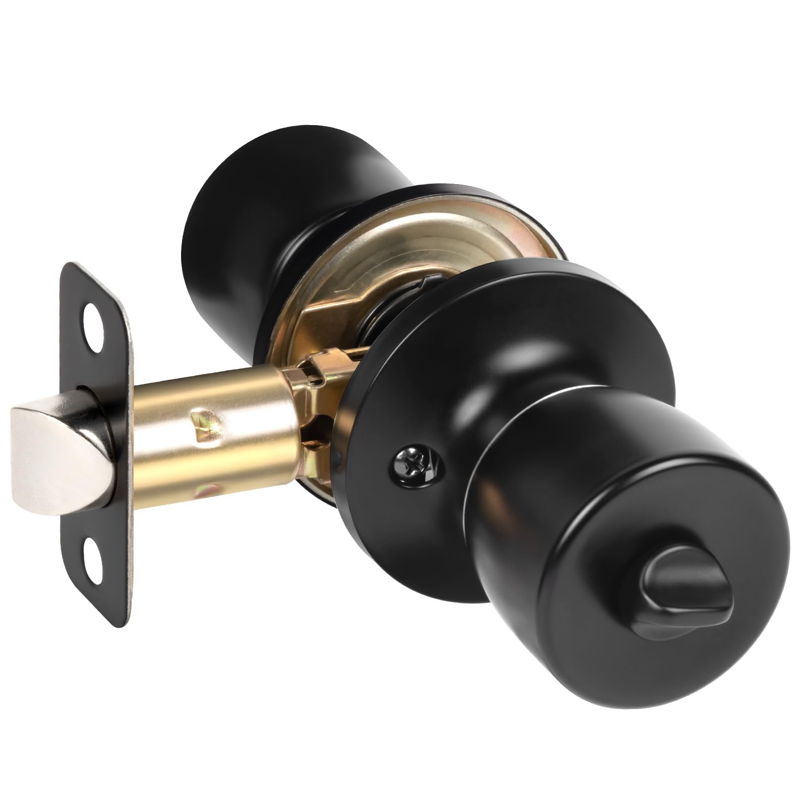 Photo 1 of HOSOM Privacy Door Knob with Lock, Matte Black Door Knob Set, Black Door Handles Interior, 1 Pack