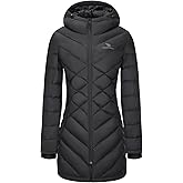 CAMELSPORTS Women's Down Jacket Hooded Windproof Puffer Coat Packable Warm Winter Jacket Lightweight Ladies Parka