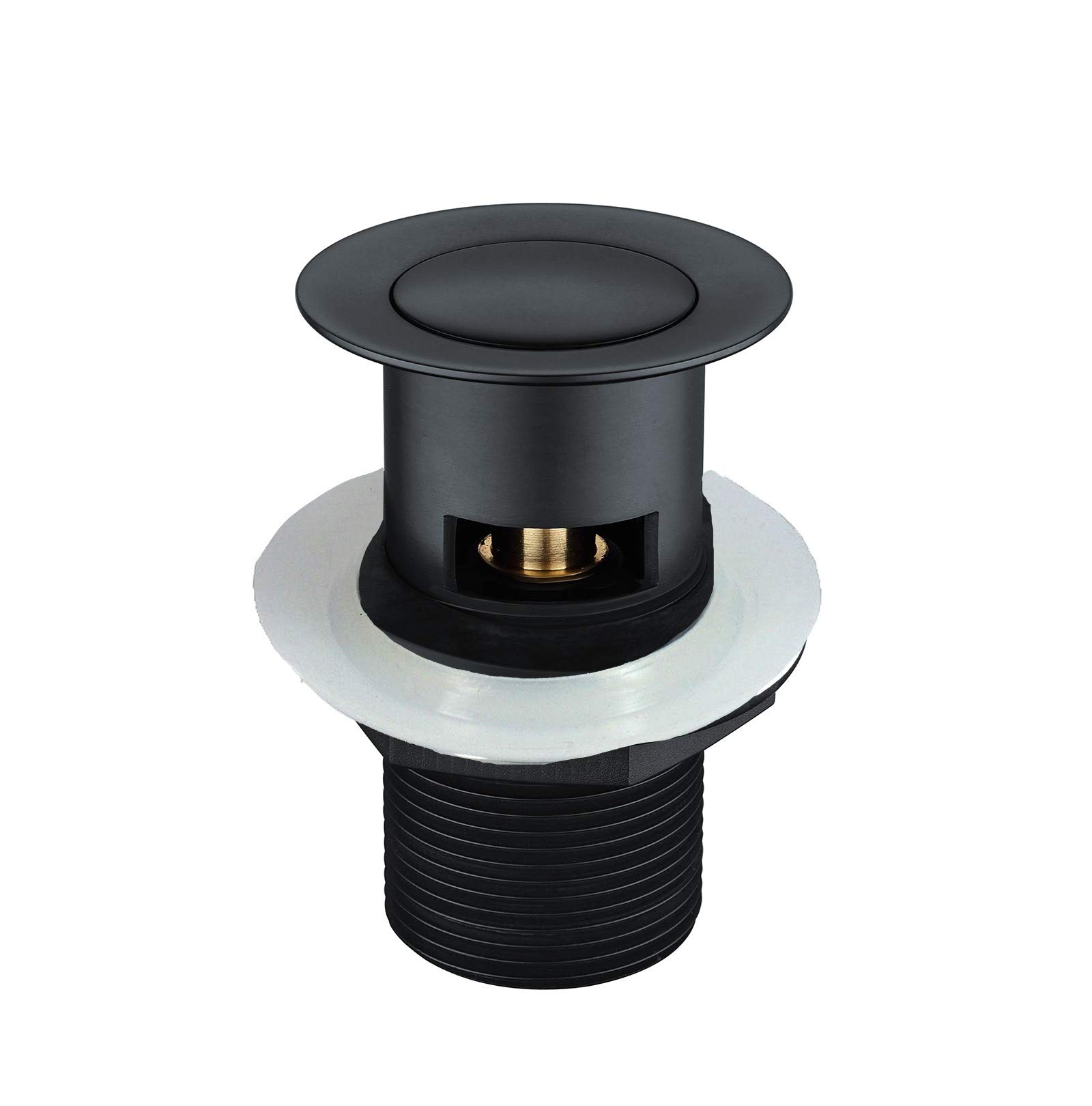 Black Basin Waste Sprung Slotted Round | Bathroom Sink Waste Black