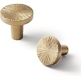 Goo-Ki 1.1''(28 mm) Dia Luxurious &amp; Sturdy Zinc Alloy Cabinet Knobs,Champagne Bronze Drawer Pulls for Kitchen,Drawer,Cupboard &amp; Wardrobe,6 Pack