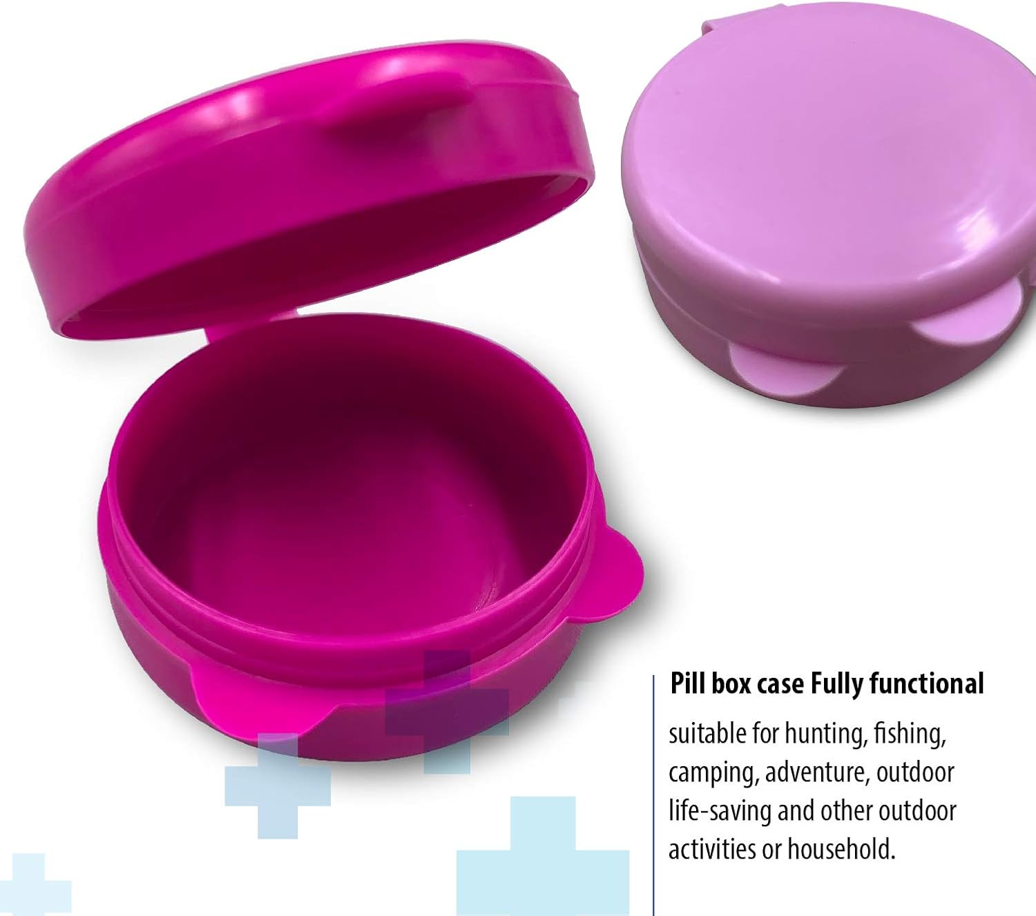 3 Pack - Open Lid Round Pill Box Organizer Pocket Small case Holder,Daily containers. Medicine Holder, Ideal for Medication, Vitamin, Supplement, Perfect Travel: Health & Personal Care