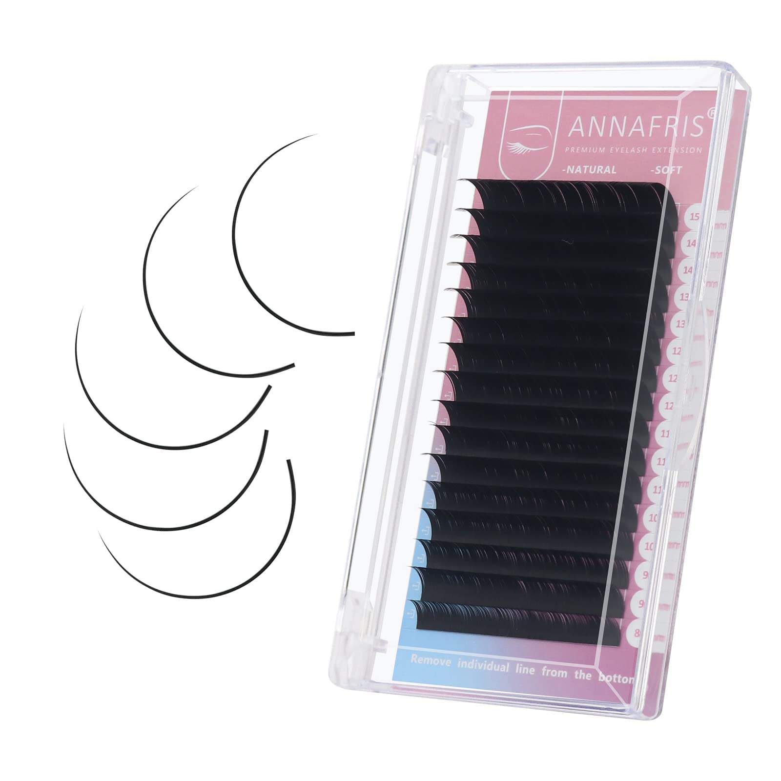 ANNAFRIS Volume Individual Eyelash Extension 0.07mm D Curl 8-15mm Mix Natural Eyelashes Synthetic Mink Classic Single False Lashes Matte Black Lash Extensions Supplies(0.07-D Curl,(8-15mm) Mix) — image 1