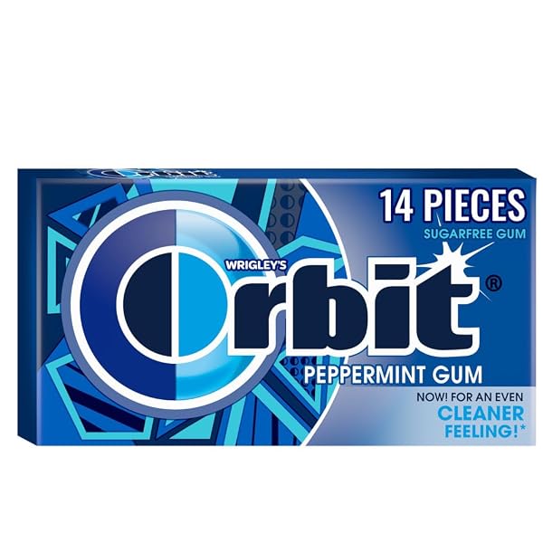 ORBIT GUM PEPPERMINT SUGAR FREE CHEWING GUM, SINGLE PACK, 14 PIECE