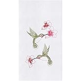 C&F 86171449 Embroidered Hummingbird Flower Flour Sack Dish Towel