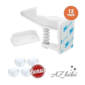 Amazon Com Azbebe Cabinet Locks Child Safety Latches 12 Pk Baby