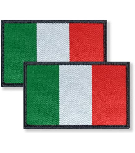 2 Pieces Italy Shield Flag Patch Embroidered Applique Iron On