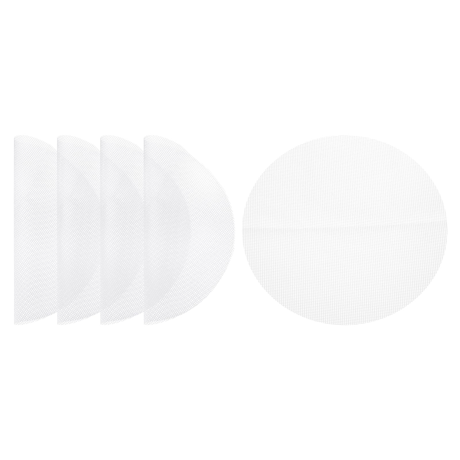 uxcell 5 Pcs 9.8 Inch Non-Stick Silicone Steamer Liners Mesh Mat, Reusable Round Steamer Mesh Pastry Dumplings Pad Mat, White