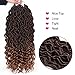 6 Packs Goddess Locs Crochet Hair Wavy Curly Faux Locs Synthetic Hair Extensions Dreadlocks Low Temperature Braiding Hair 1b/27(14