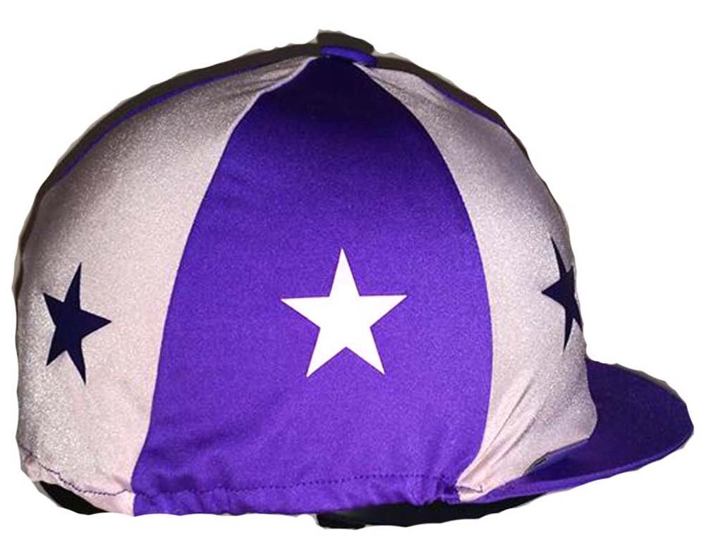 Purple and Baby Pink with alternate stars Equestrian/Horse Riding Hat cover