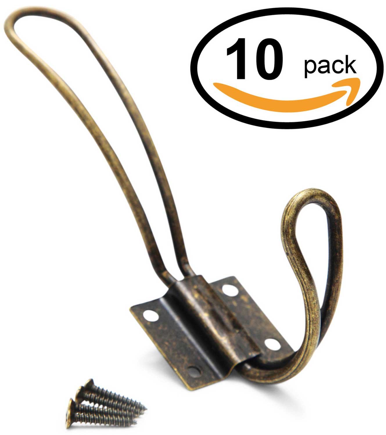 VIE VIE Heavy Duty Rustic Entryway Hooks 10 Pack of Wall Mounted