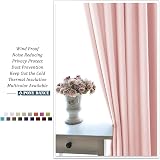 PONY DANCE Thermal Blackout Curtains 2 Panels Blush Pink 46x54 inch Eyelet view 7