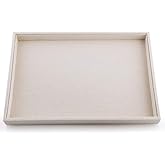 Oirlv linen Jewelry Display Trays Stackable Necklace Bracelet Ring Showcase Display Empty Plate(Pack of 1)