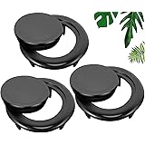 HLARTNET 3 Pcs Silicone Umbrella Hole Ring Stopper and Cap Set Suitable for Outdoor Patio Countertops,Black Standard Size Umb