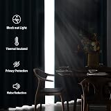 DWCN Grey Blackout Curtains 46W x 54L with Tiebacks 2 Panels view 5