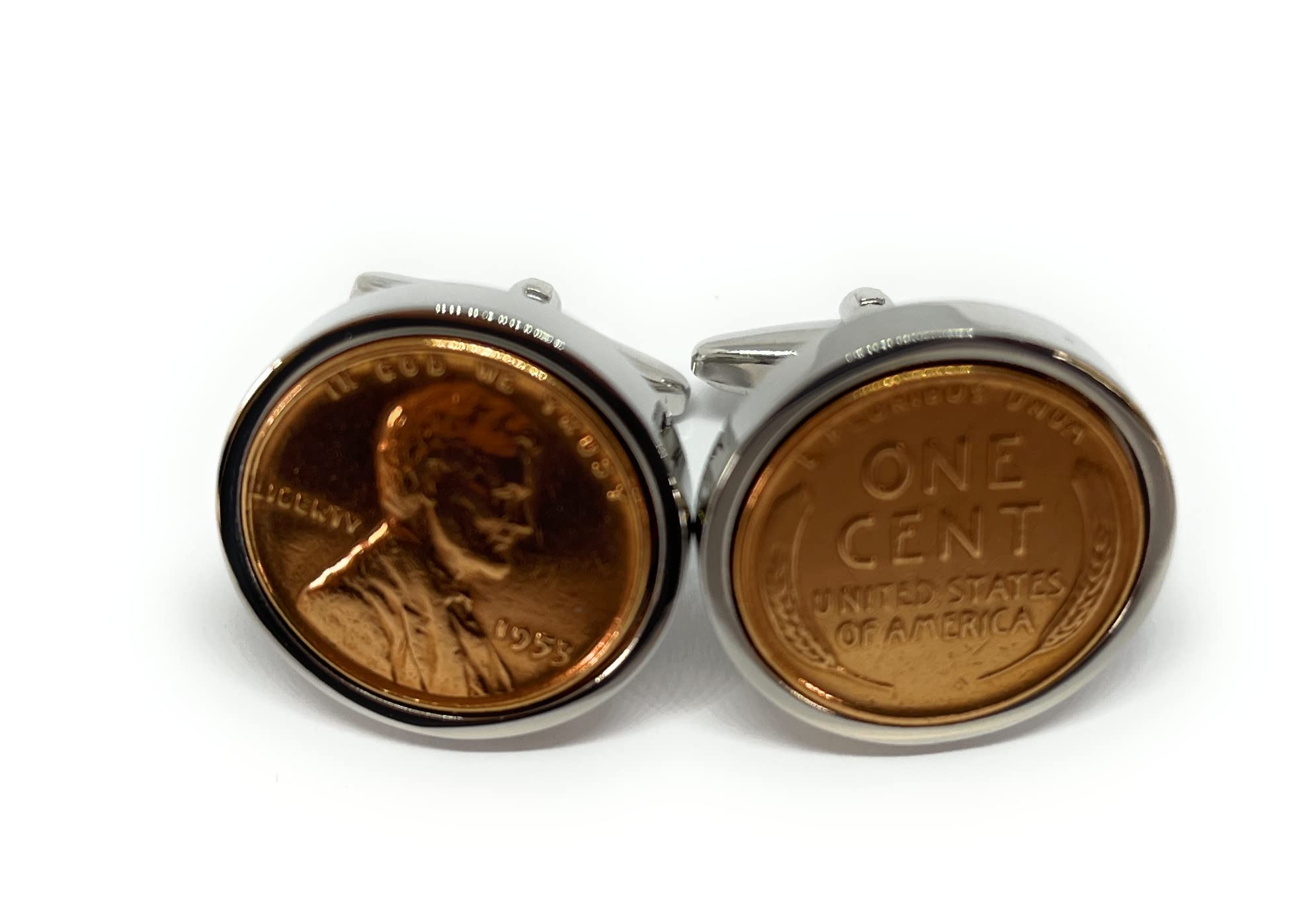 Premium 1953 Original American Lincoln Cent birthday/Anniversary Cufflinks ideal for a 73rd birthday HT SLV
