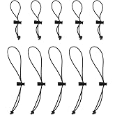 HARFINGTON 10pcs Elastic Cable Tie 5.9" 9.84" Multipurpose Extra Thick Cable Organizer Adjustable Cable Strap Toggle Tie Reusable Tangle for Home Office Travel, Black