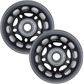 Saluaqui Luggage Replacement Wheels, 3in Casters Wheels, Silent PU with 608ZZ Bearing Skates Luggage Cart Accessories, Black Transparent, Wholesale Business