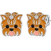 Fuguangju Yorkie Gifts 925 Sterling Silver Yorkie Stud Earrings Dog Earrings for Women Yorkie Gifts for Women Dog Lover