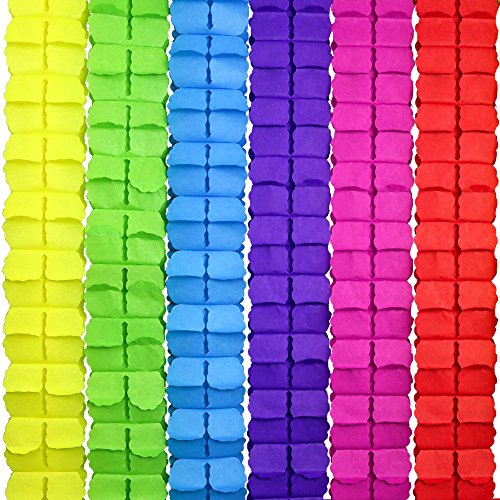 image for Coceca 6pcs Colored Four-Leaf Clover Garland Party Streamers Tissue Pa