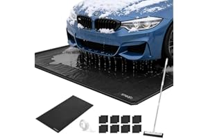 SMOQIO Garage Floor Mat, Containment Mats for Vehicles with Raised Edges Waterproof, Non-Slip Heavy-Duty 1000D PVC Parking Ta